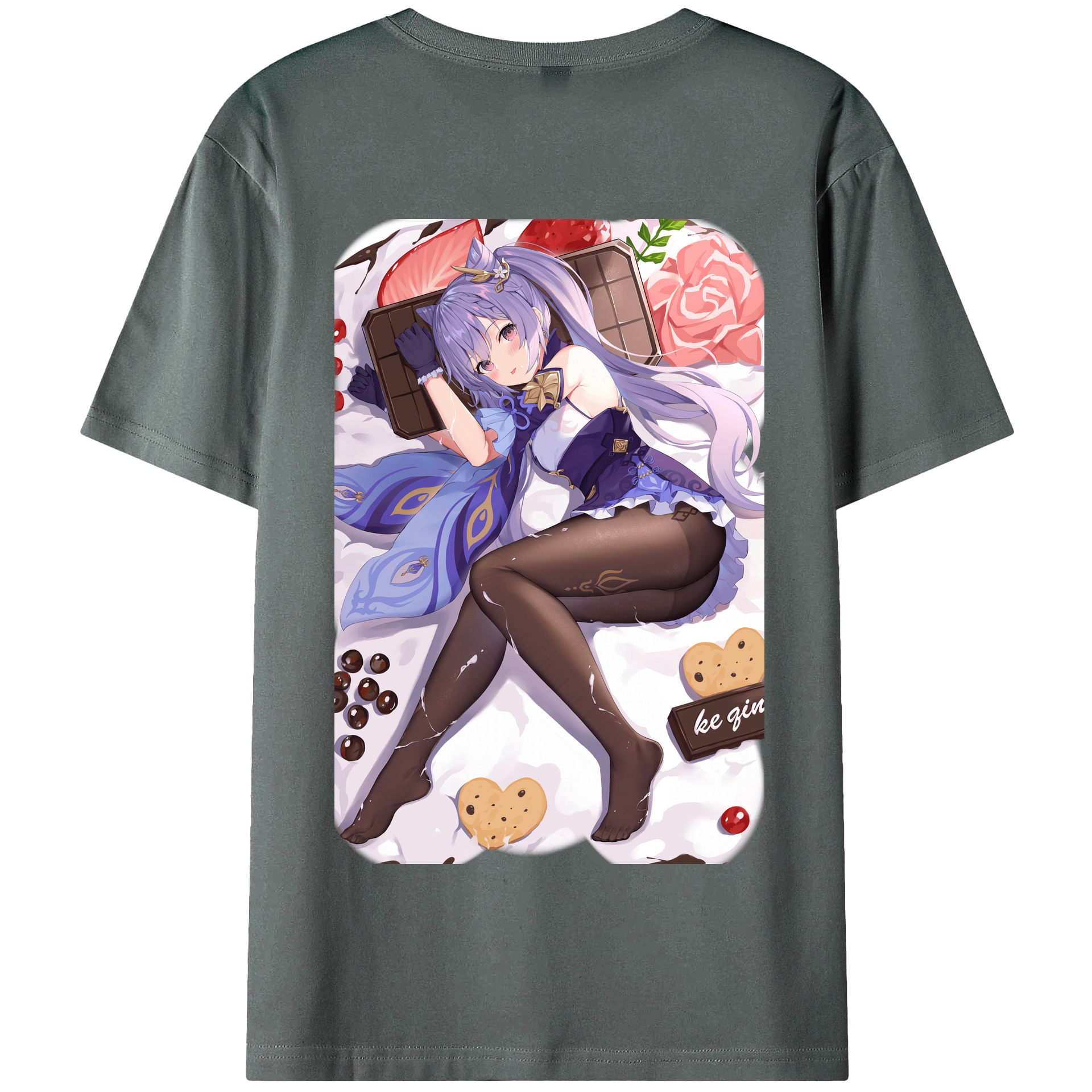 げんし神 刻晴 こくせい genshin Kokusei 綿100％半袖Tシャツ（背面プリント）